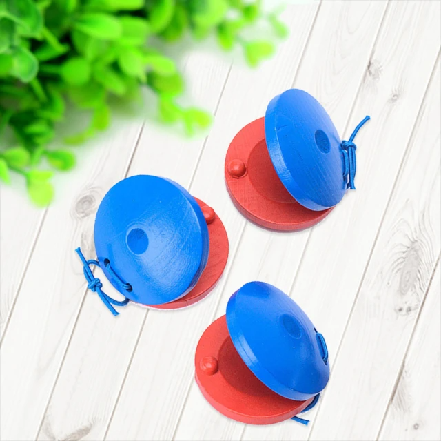 美佳音樂-打擊樂器 木製/紅藍 響板(1入)