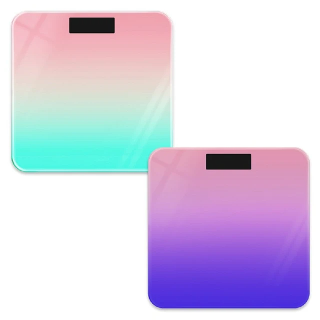 極光漸變鋼化玻璃體重計（USB充電版）二色任選