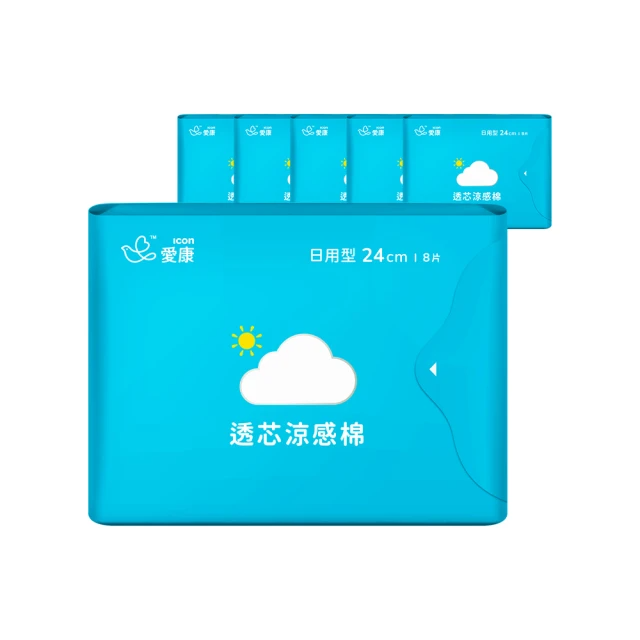 【愛康】透芯涼感棉 日用型 24CM(8片/包)  6 入