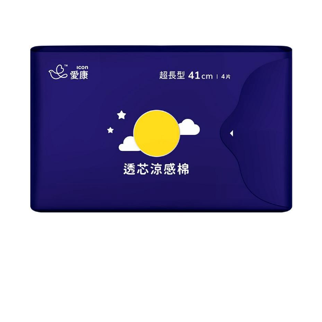 【愛康】透芯涼感棉 超長型 41CM(4片/包) 6入