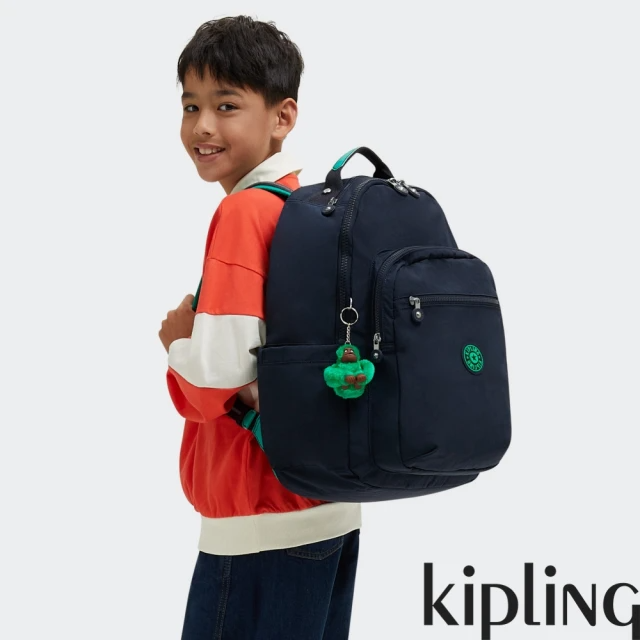 KIPLING 藍綠拼接機能手提後背包-SEOUL