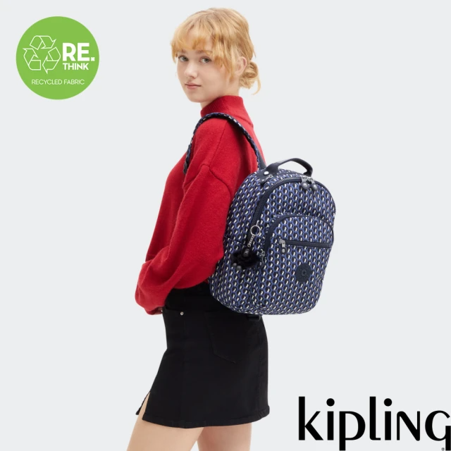 KIPLING 立體老花機能手提後背包-SEOUL S