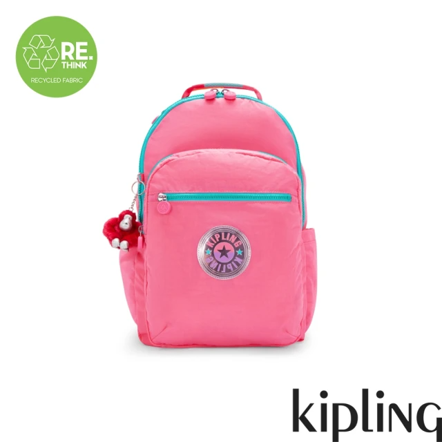 KIPLING 活力泡泡粉紅機能手提後背包-SEOUL