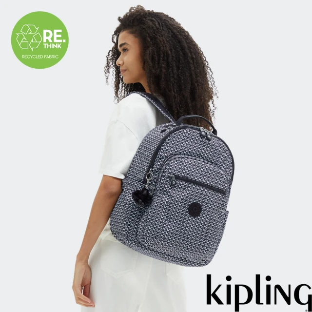 KIPLING 經典老花機能手提後背包-SEOUL