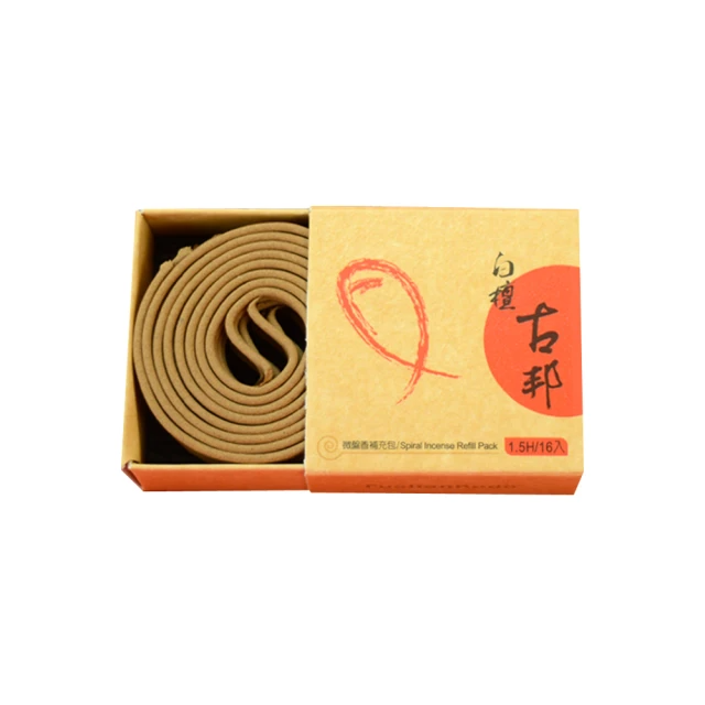 富山香堂 白檀古邦1.5H盤香補充包（16片/盒）