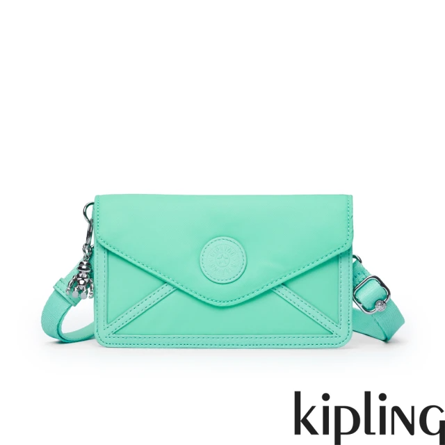 KIPLING 亮眼綠松石色信封型肩背小包-NEW LELIO