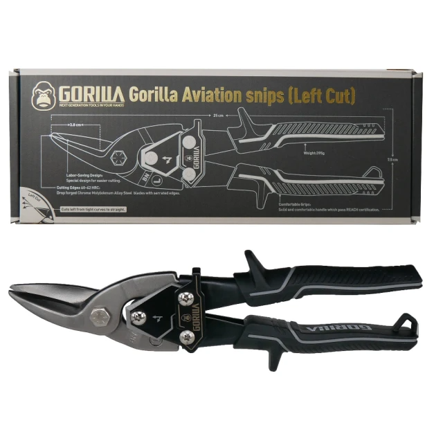 GORILLA 紳士質人手工具 超省力鐵皮剪刀(左彎剪)