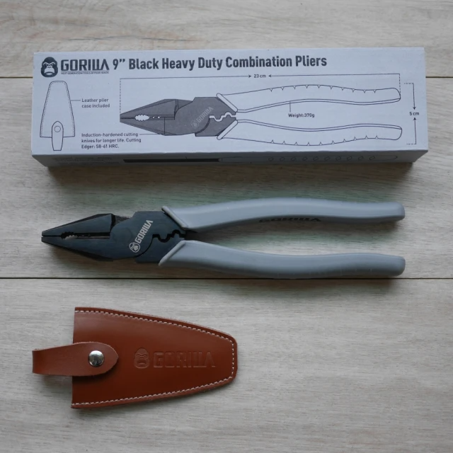 GORILLA 紳士質人手工具 極黑省力剝線鋼絲鉗(9吋老虎鉗)