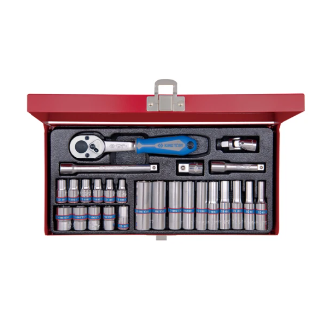 KING TONY 金統立 專業級工具 26件式 1/4 二分 DR. 六角套筒扳手組(KT2526MR)