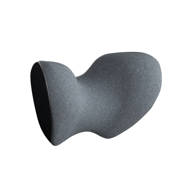 蝶型曲面慢回彈太空記憶棉汽車頭枕(黑灰色)