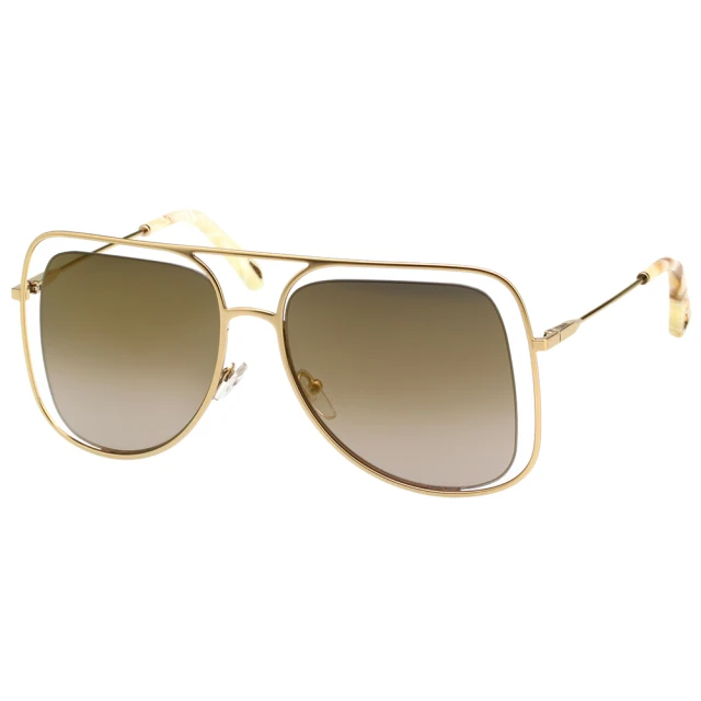 Chloe 立體層次金屬大框太陽眼鏡-金色
