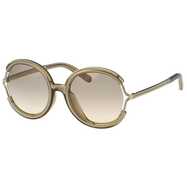 Chloe 復古圓面太陽眼鏡-CE711SA-272/茶配金