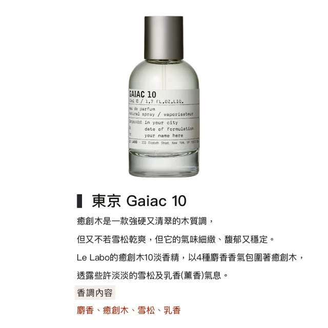 Le Labo 淡香精 城市系列 (50ML/入/8種香味)