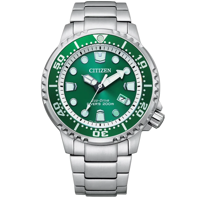 CITIZEN 星辰 PROMASTER 光動能200米潛水錶-44mm/綠(BN0158-85X)