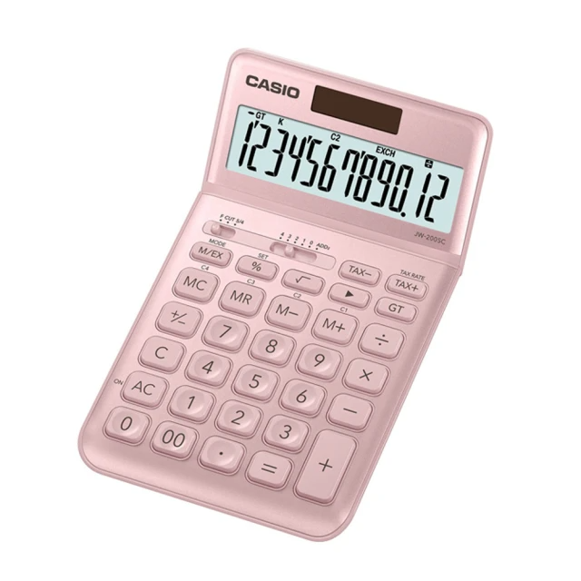 CASIO 卡西歐 12位數香檳系列計算機 (櫻花粉/JW-200SC-PK/單入)