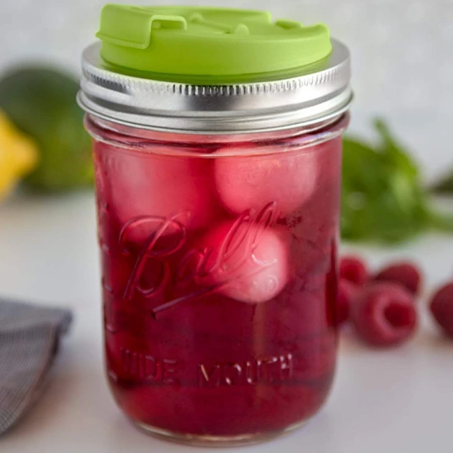 美國Ball組合 Jarware x Ball 寬口飲料隨行玻璃梅森罐/飲料杯(16oz)