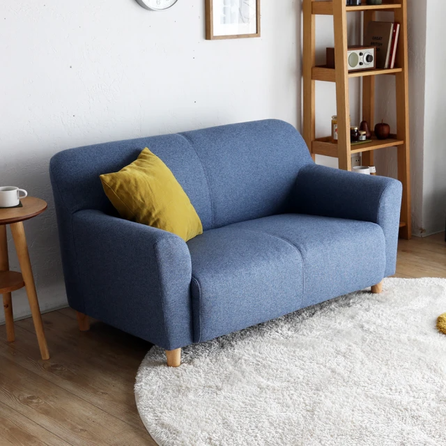 H&D-芙莎簡約雙人布沙發(藍色)