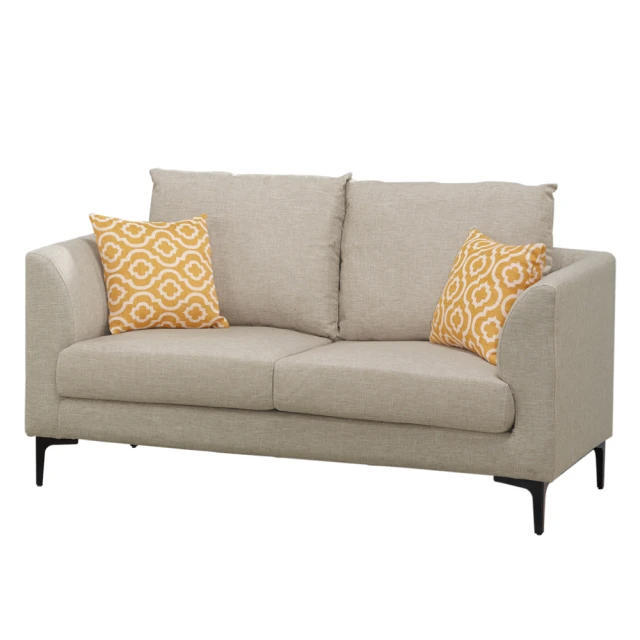 文創集-時尚亞麻可拆洗棉麻布獨立筒雙人布沙發椅