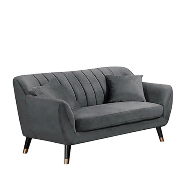 H&D-貴族灰色雙人布沙發