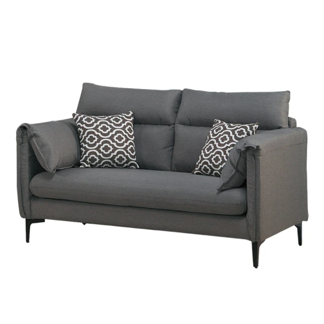 文創集-時尚灰可拆洗亞麻布雙人布沙發椅