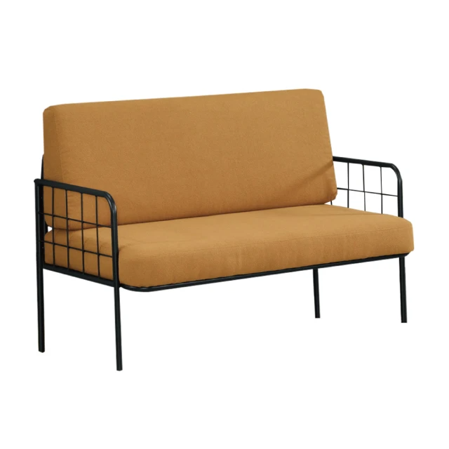 文創集-蘭達科技絨布雙人座休閒沙發椅