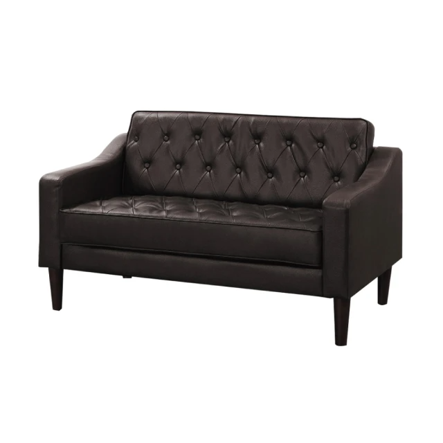 文創集-伊卡皮革/亞麻布二人座沙發椅