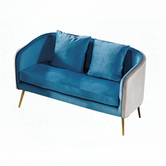 文創集-克比德進口絨布二人座沙發椅