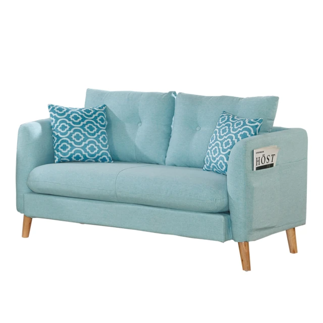 文創集- 簡約可拆洗棉麻布獨立筒雙人布沙發椅