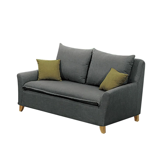 H&D-深灰雙人布沙發