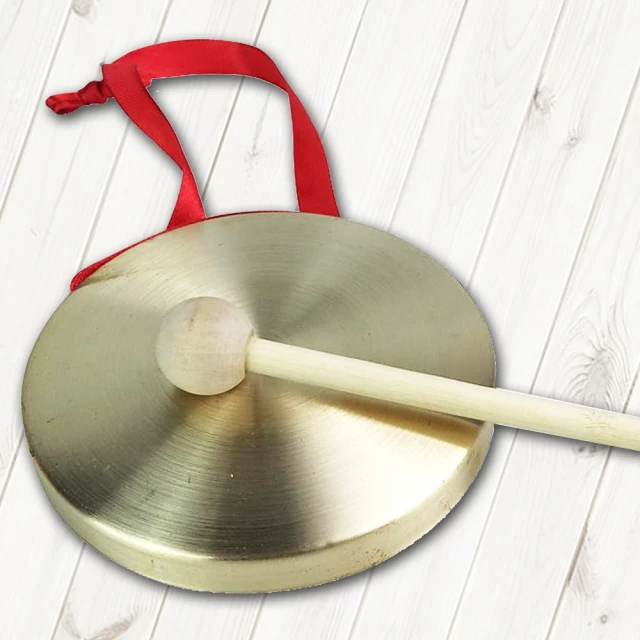 純黃銅 平鑼-15公分(附木槌棒)