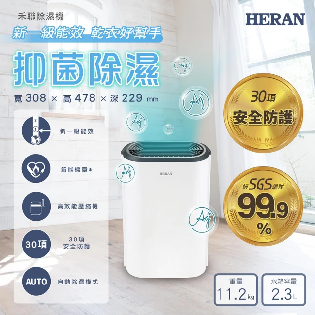 HERAN 禾聯 新一級能效6公升抑菌除濕機 ( HDH-12DY030B)