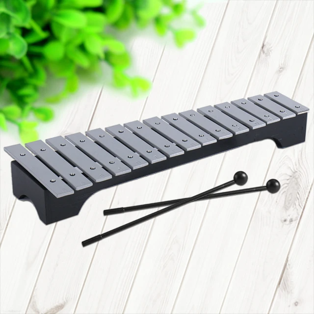 原木底座鐵琴 15音鋁板琴(附棒/袋)