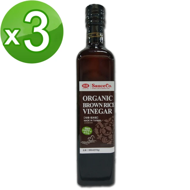 味榮 有機糙米醋500mlx3入
