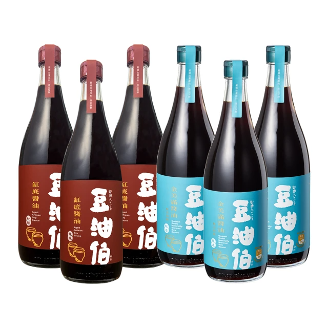 豆油伯 金美滿醬油680ml*3瓶+缸底醬油680ml*3瓶