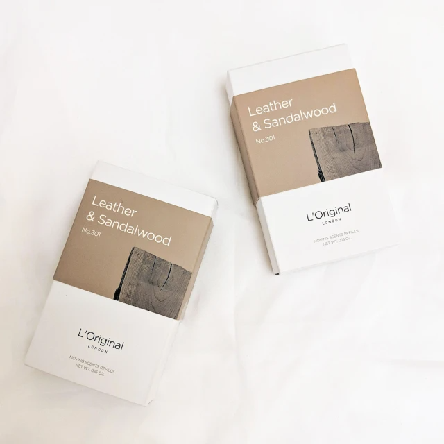 L‘Original London-精品車用香氛補充香囊(皮革與檀香木-2件組)