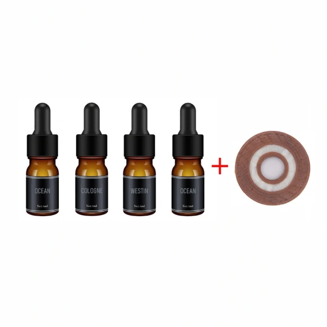 太陽能車用薰香器補充瓶4入組+櫸香片1入