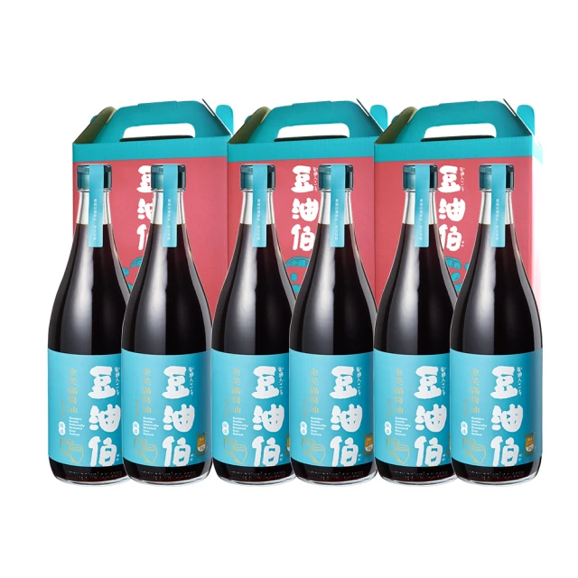 豆油伯 金美滿無添加糖釀造醬油680mlx6入禮盒