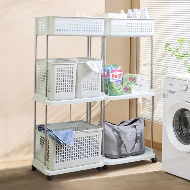 ONE HOUSE 大容量魔術三層髒衣籃(1組)