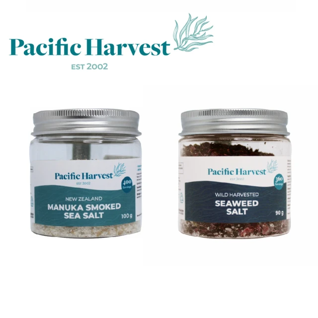 Pacific Harvest 紐西蘭天然海鹽 (麥蘆卡煙燻海鹽100g、野生紅藻海鹽90g/單入/擇一)