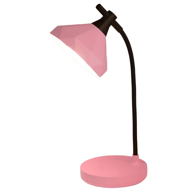 USB三檔可調角度LED護眼檯燈-粉紅色