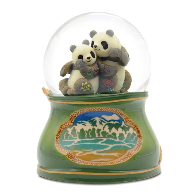 JARLL 讚爾藝術-熊貓水晶球音樂盒