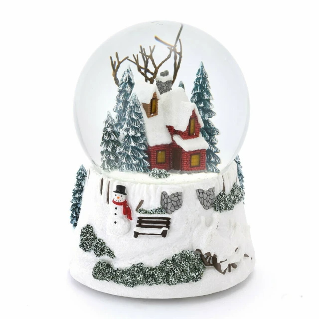 JARLL 讚爾藝術-溫暖的小屋水晶球音樂盒