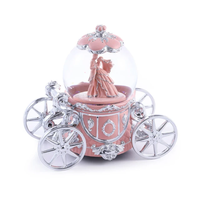 JARLL 讚爾藝術-愛情圓舞曲水晶球音樂盒(銀粉)