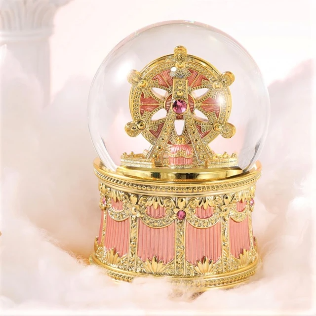 JARLL 讚爾藝術-摩天輪水晶球音樂盒(三色可選)