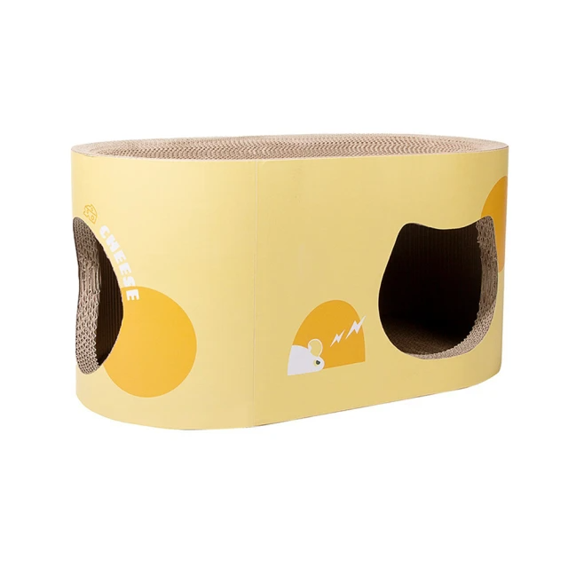 IPSKY 芝士雙層雙洞口隧道貓抓板窩