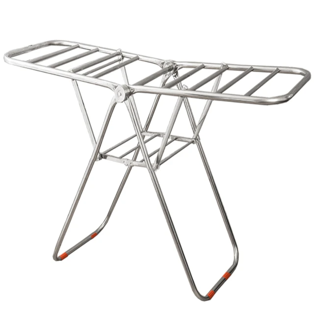 頂級不銹鋼雙開翼型雙層摺疊晾曬衣架