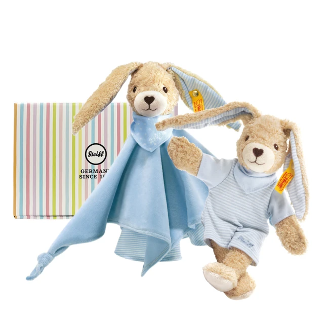STEIFF Hoppel Rabbit 有機棉兔 安撫巾&玩偶(安撫彌月禮盒)
