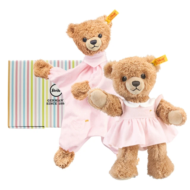 STEIFF Sleep Well Bear 粉紅小熊 安撫巾&玩偶(安撫彌月禮盒)