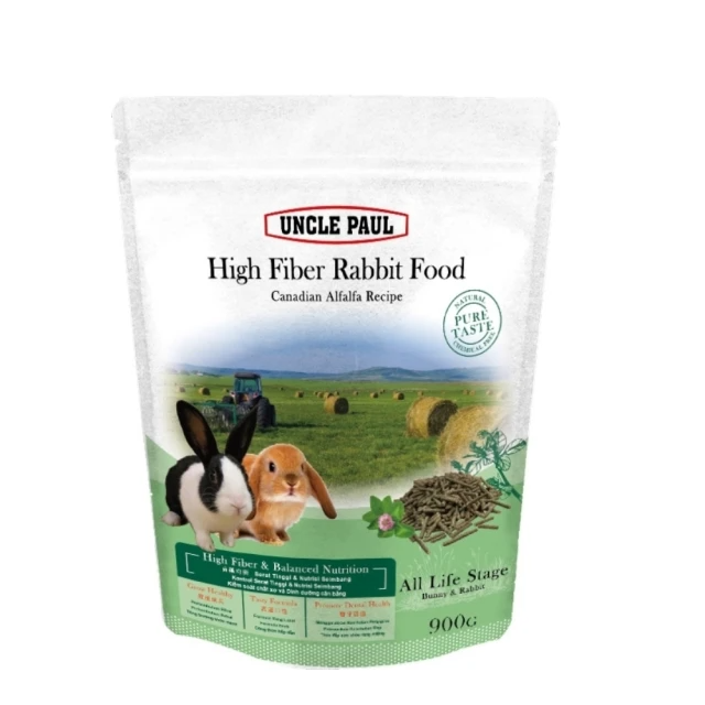 UNCLE PAUL 高纖兔料-全齡用/粗條900g (兔專用)