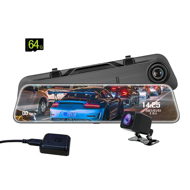 領先者 ES-30 PRO 12吋全螢幕觸控後視鏡行車記錄器(送64G記憶卡)